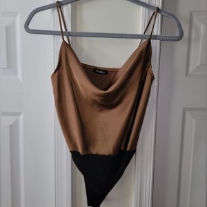 Boohoo Satin Cowl Strappy Top